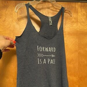 Women's Blue Tank Top - Forward Is A Pace